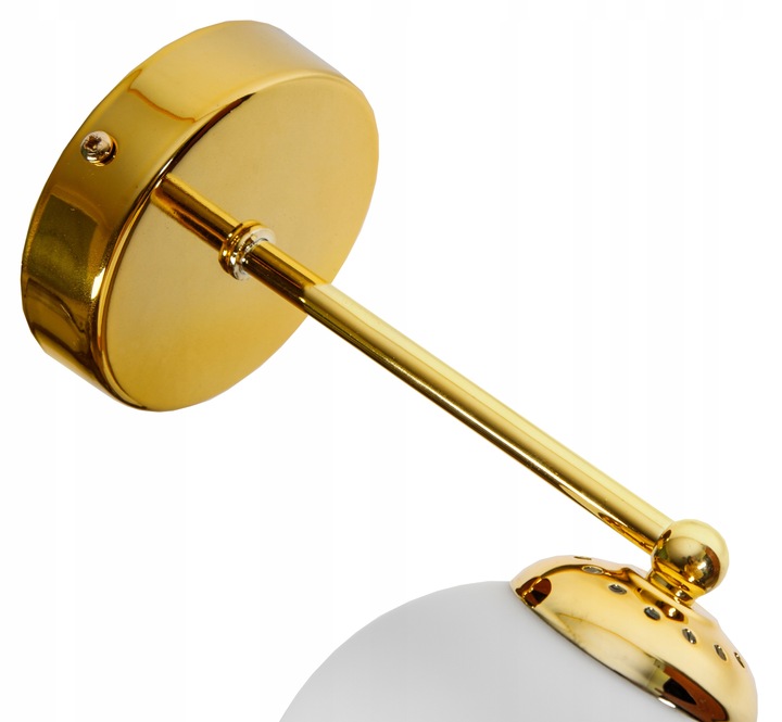 ZŁOTA LAMPA KINKIET ŚCIENNY SZKLANA KULA LOFT LED