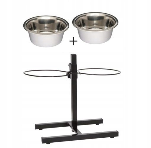 Miski dla psa na stojaku regulowanym 2 x 1,8 L