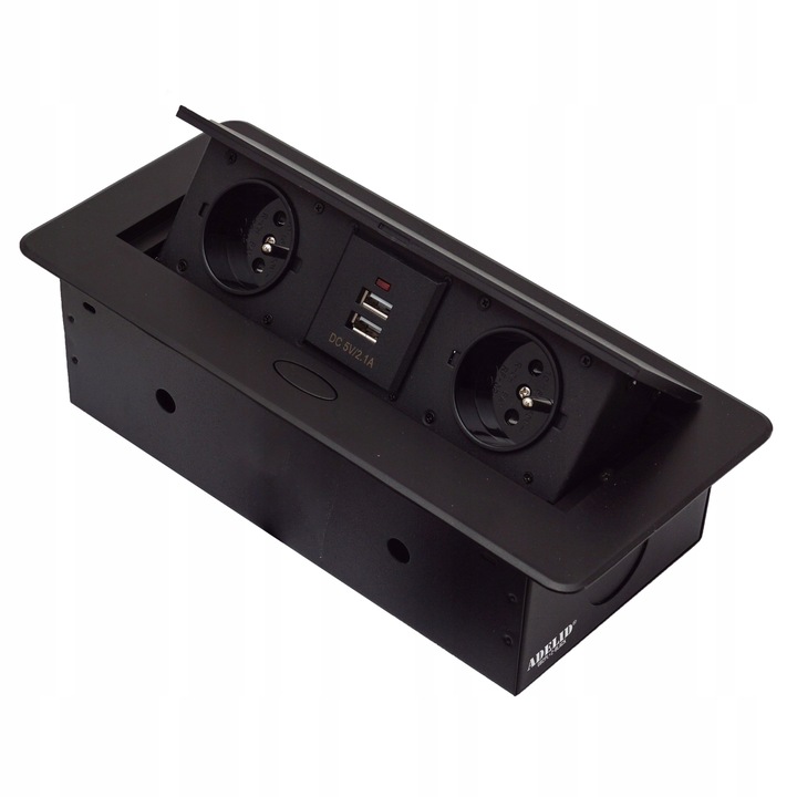 GNIAZDO CHOWANE W BLAT NABLATOWE + 2 USB GNIAZDKO