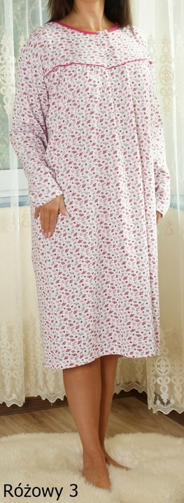 Koszula nocna ocieplana damska PIŻAMA bawełna AGA MEGA PLUS SIZE