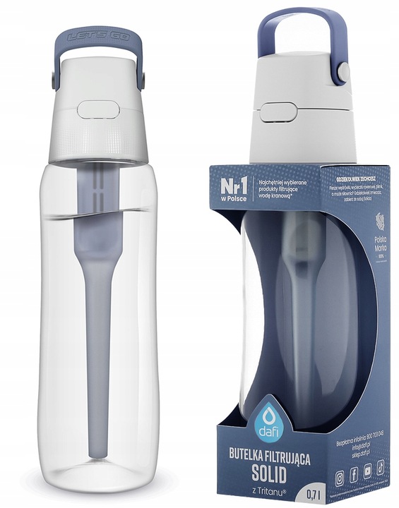 Butelka filtrująca Dafi SOLID 0,7 L JEANS / SZARY + FILTR