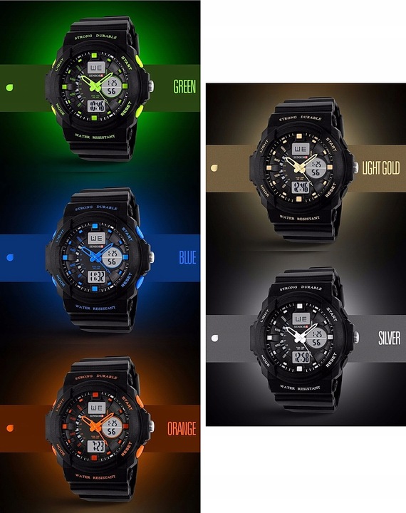 WOJSKOWY ZEGAREK DZIECIĘCY DLA CHŁOPCA S-SHOCK LED NOWY MODEL 2025 SENSORR