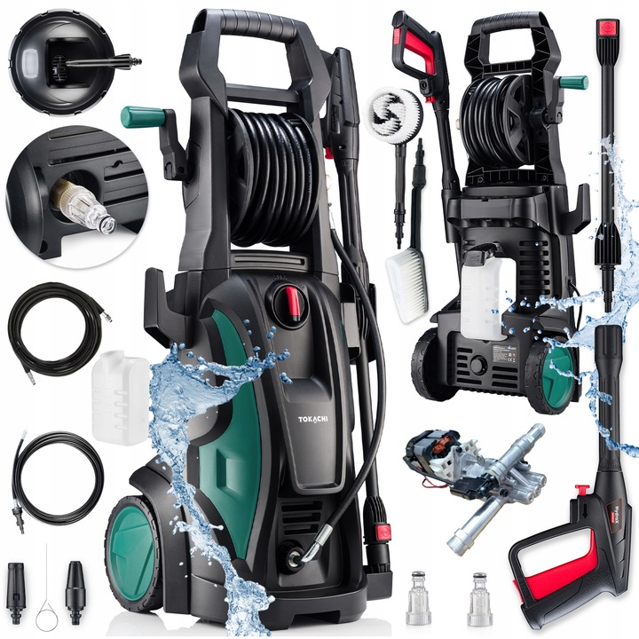 MOCNA MYJKA CIŚNIENIOWA 180bar POMPA ALUMINIOWA 2400W TURBO L8 +