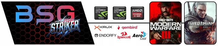 BSG Striker Komputer Gamingowy Do Gier I7 NVIDIA RTX 3050 16GB 1TBSSD Win10