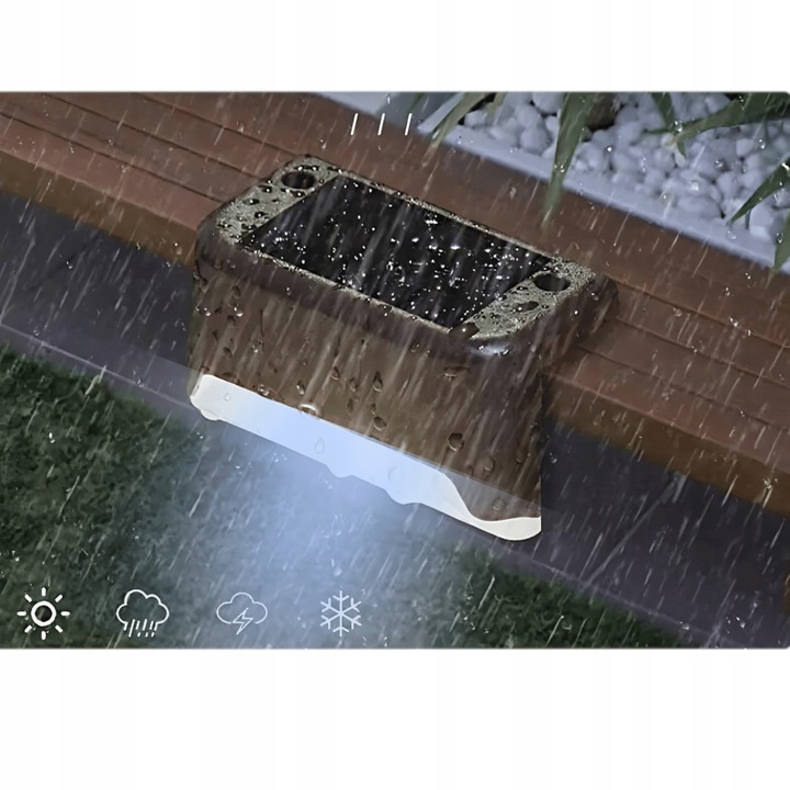 LAMPKI SOLARNE OGRODOWE SCHODOWE LED NA TARAS 8SZT Z CZUJNIKIEM ZMIERZCHU