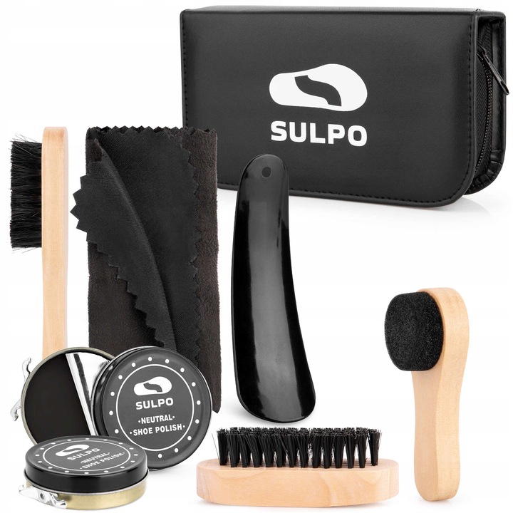 Zestaw do czyszczenia pielęgnacji butów czarna i bezbarwna pasta łyżka