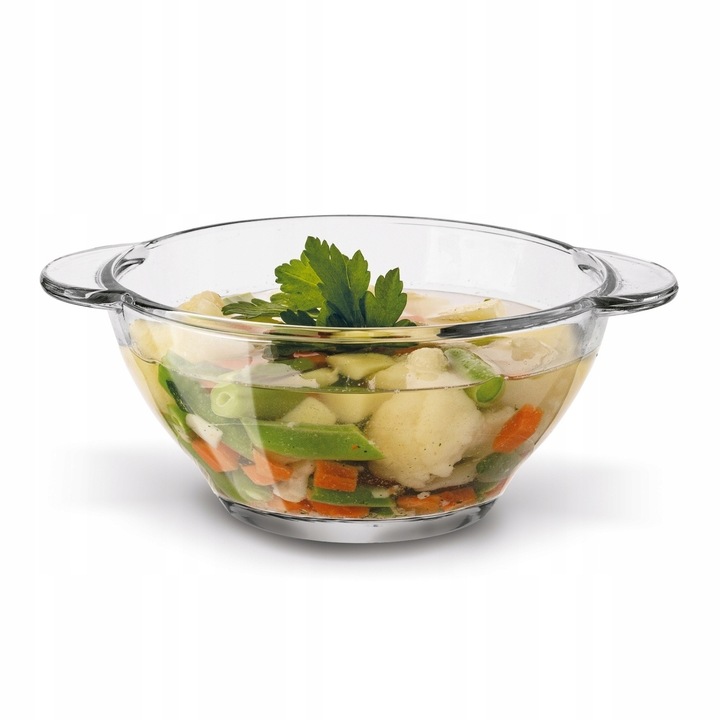 Zestaw MISECZEK Szklane BULIONÓWKI do ZUPY Z Uchwytami Tadar 6 x 400 ml