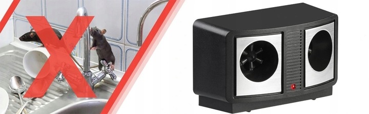 SKUTECZNY ODSTRASZACZ ULTRADŹWIĘKOWY GRYZONI MYSZY SZCZURÓW KUN