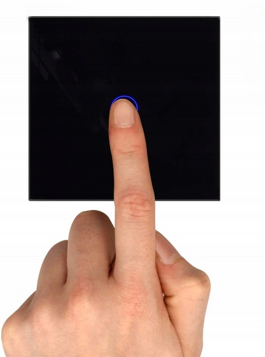 WŁĄCZNIK ŚWIATŁA SZKLANY DOTYKOWY POJEDYNCZY CZARNY WIFI TUYA LED SZKŁO