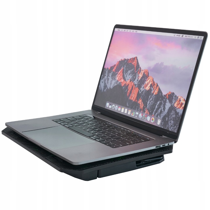 PODSTAWKA CHŁODZĄCA POD LAPTOPA 12-17 CZARNA REGULOWANA PODKŁADKA LED Z USB