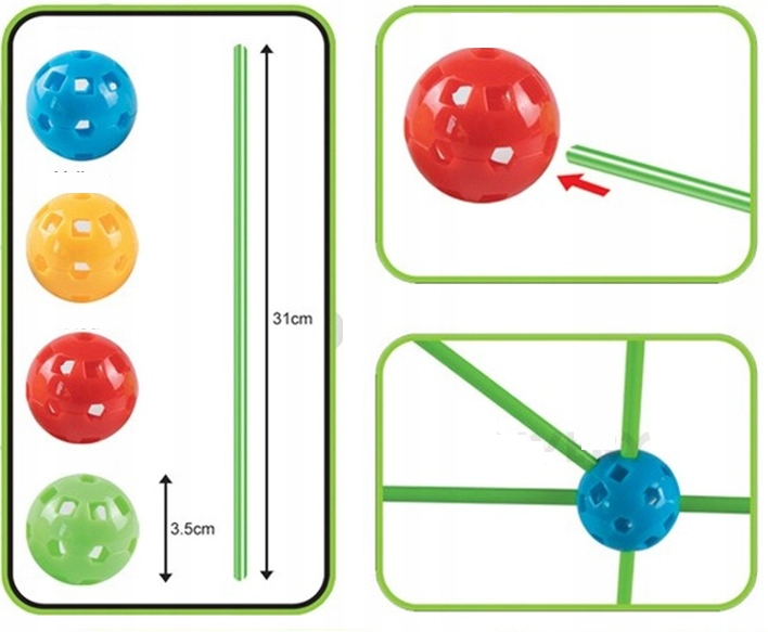 ZESTAW DO BUDOWANIA BAZY SŁOMKI NAMIOT XXL 179el