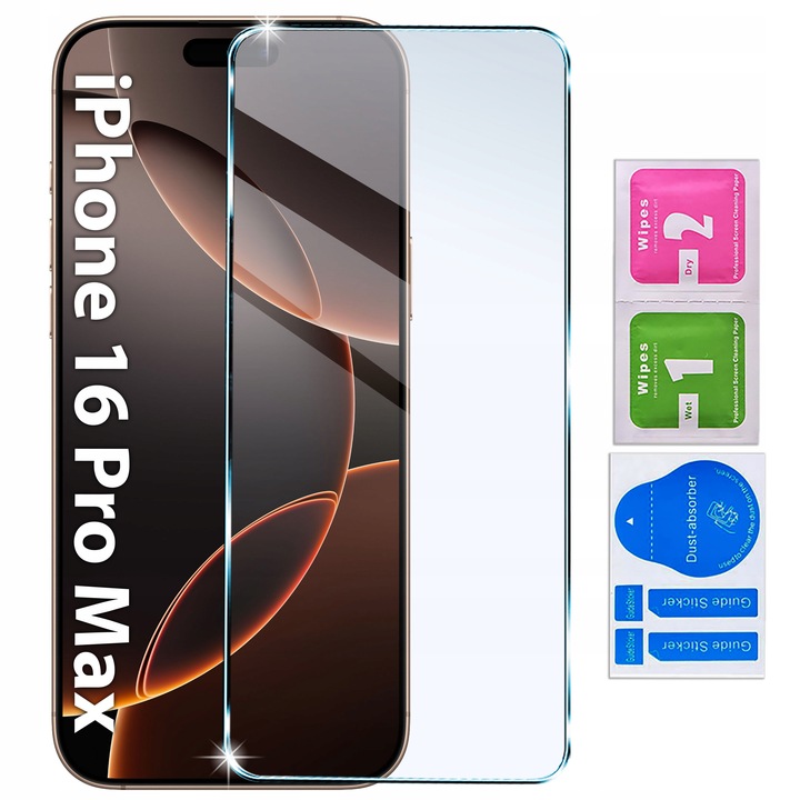 Etui do iPhone 16 Pro Max SILIKONOWE BROKAT clear CASE + SZKŁO OCHRONNE 9H