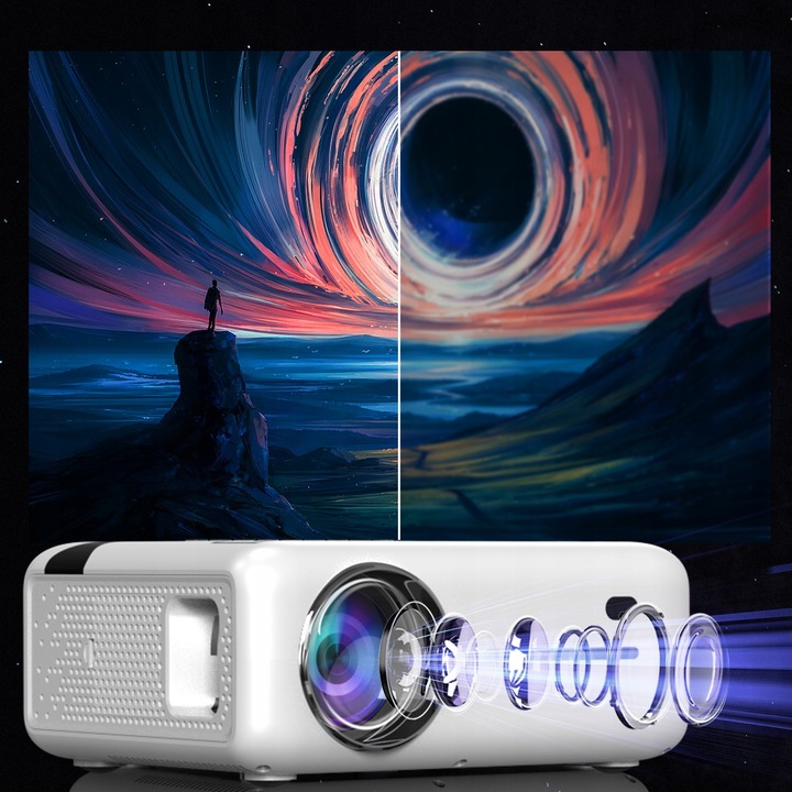 Mini Projektor do Telefonu Smartfona Przenośny Mały Rzutnik Android WiFi 4K