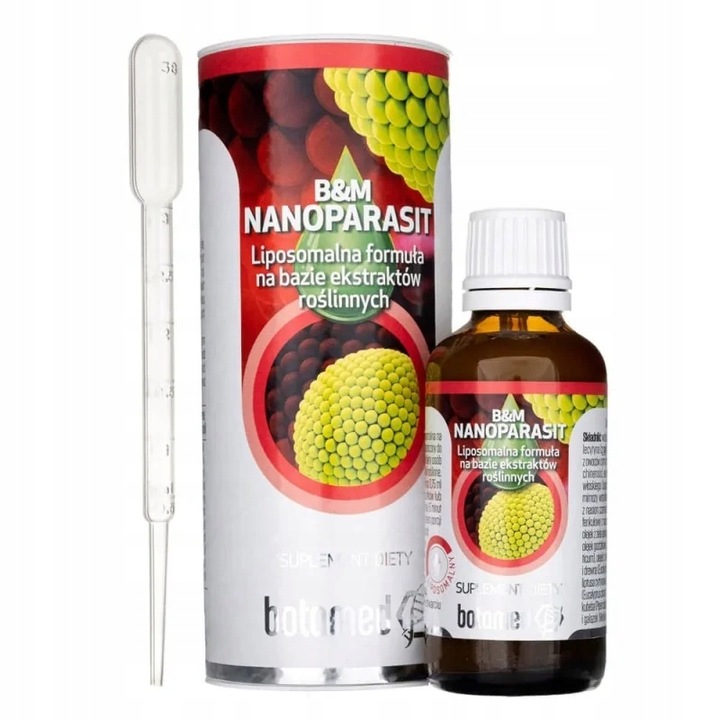 NANOPARASIT Botamed Liposomalna Formuła na Pasożyty Krople + Pipetka 50ml
