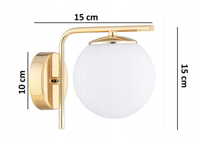 Złota Lampa Ścienna Kinkiet Białe Kule Milo LED E27