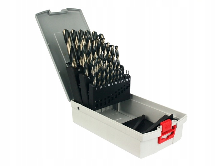 ZESTAW 25 wierteł do stali, metalu, tworzyw i drewna BOSCH HSS