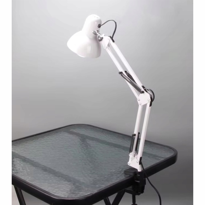 LAMPKA NOCNA KREŚLARSKA NA BIURKO BIURKOWA DO CZYTANIA KABEL 180CM E27