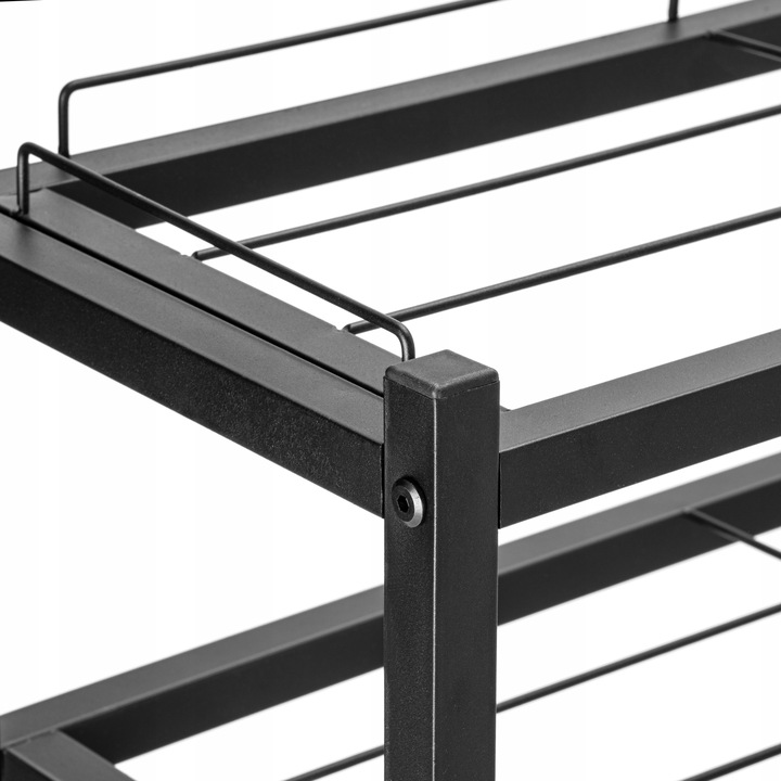 SZAFKA NA BUTY STOJAK METALOWY CZARNY 4 PÓŁKI ORGANIZER REGAŁ LOFTOWY