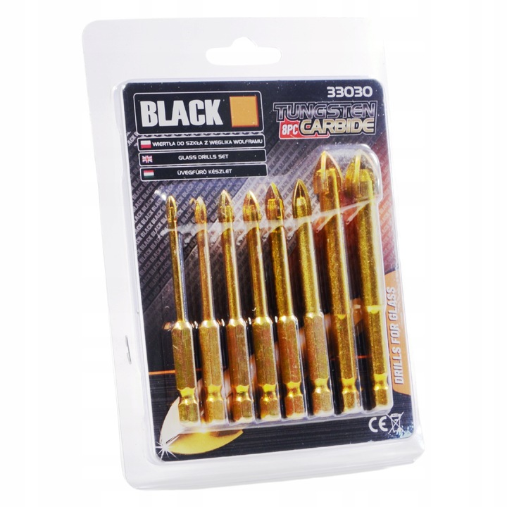 WIERTŁA DO SZKŁA PŁYTEK CERAMIKI GRESU WIERTŁO 3-12MM 8 SZT HEX 1/4"