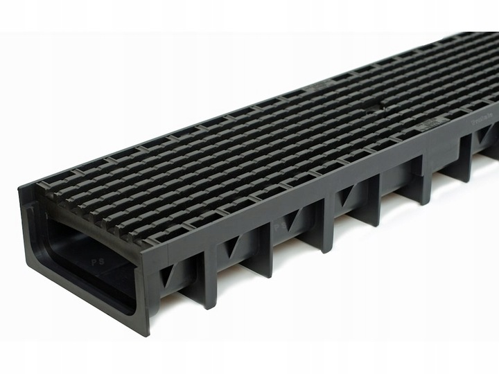 Odwodnienia liniowe A15 z rusztem z tworzywa. Niskie, tarasowe,