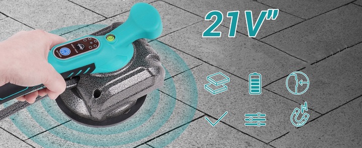 PRZYSSAWKA WIBRACYJNA DO PŁYTEK WIBRATOR DO POZIOMOWANIA 2000mAh 21V