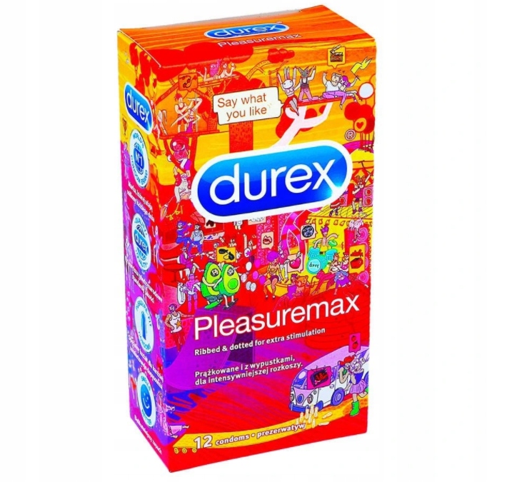 Prezerwatywy Durex PLEASUREMAX 12 z prążkami wypustkami