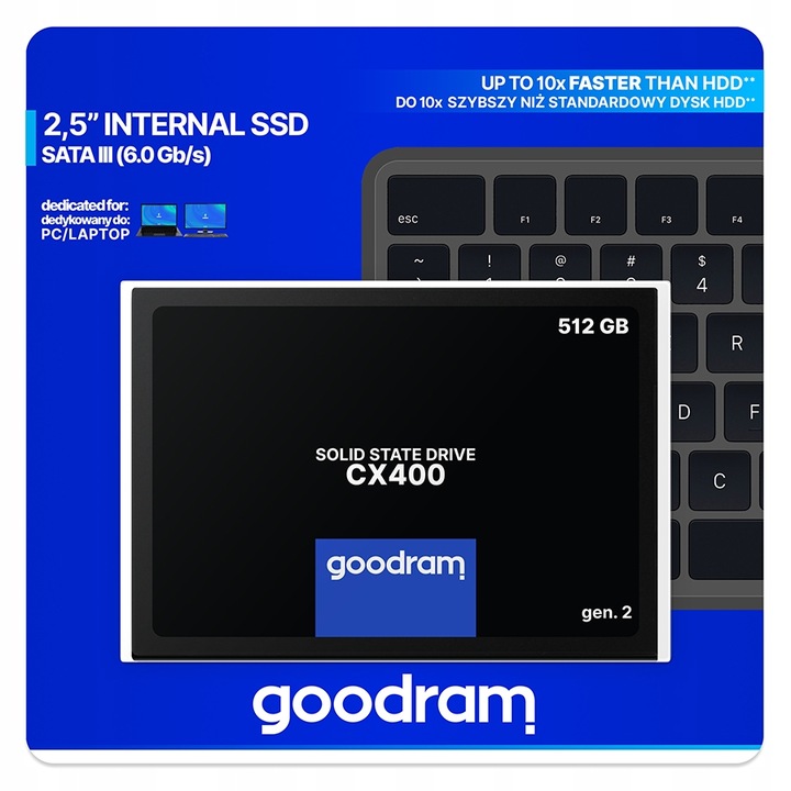 Dysk SSD GOODRAM CX400 512GB SATA3 550/500 MB/s