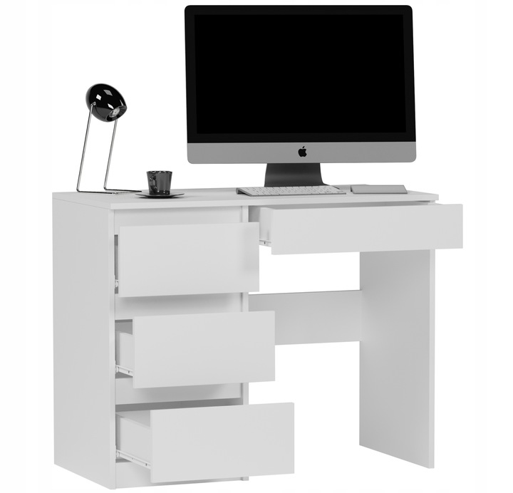 Meble Biurko komputerowe stolik 96cm białe N-34L