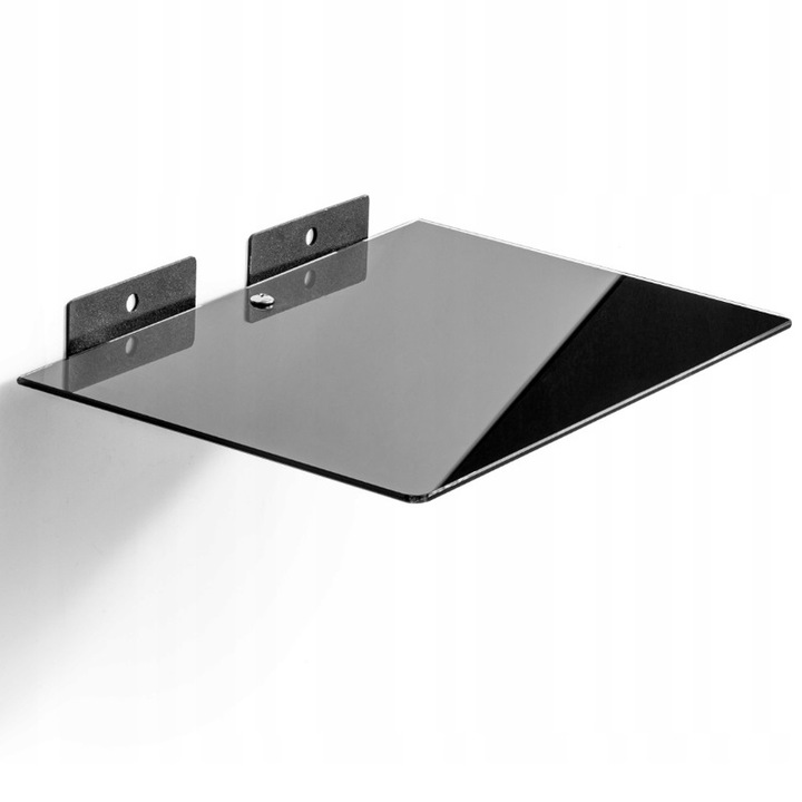 PÓŁKA ŚCIENNA RTV WISZĄCA SZKLANA DEKODER KONSOLA ODTWARZACZ DVD MAX 10 KG