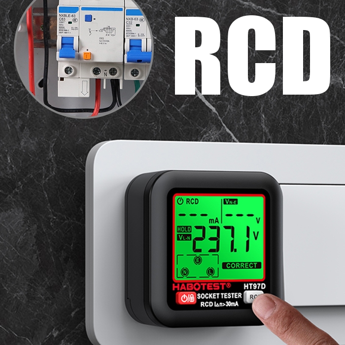 TESTER NAPIĘCIA GNIAZDEK SIECIOWYCH ELEKTRYCZNYCH WYŚWIETLACZ LCD TEST