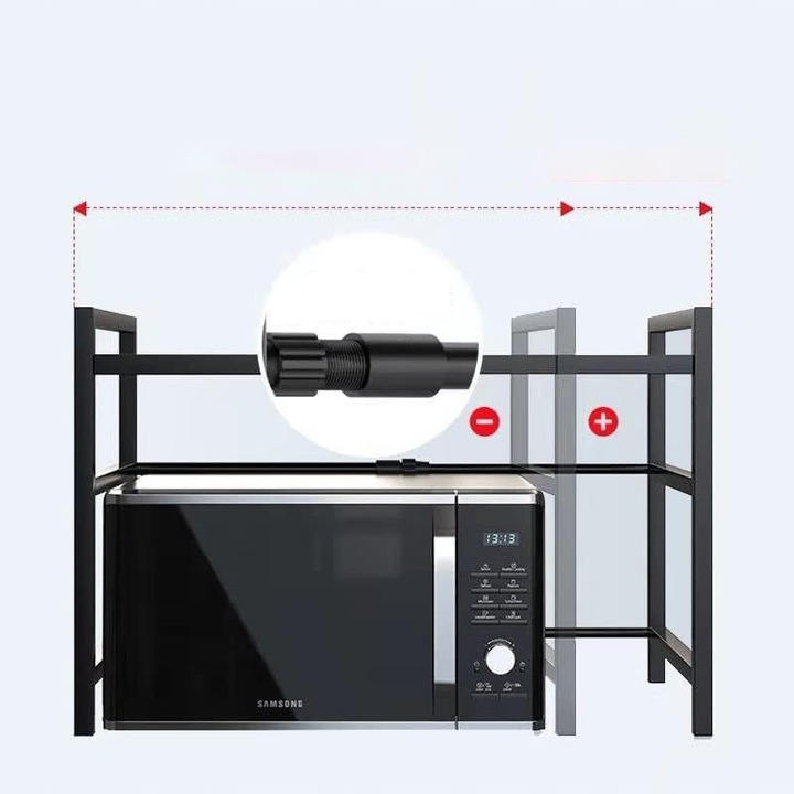 Półka stojak na mikrofalówkę regał kuchenny regulowany kuchenny stal