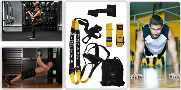 TAŚMY DO ĆWICZEŃ TRX PRO PASY TRENINGOWE PODWIESZANE Z MIARKĄ CROSSFIT HQ