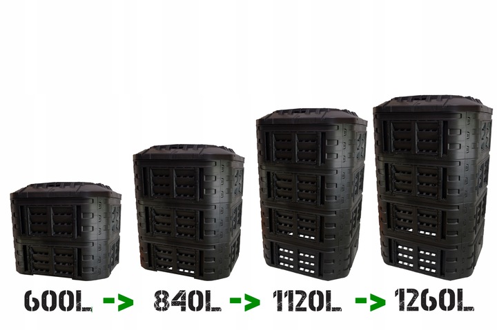 KOMPOSTOWNIK MODUŁOWY 1260L CZARNY G-COMP POLSKI