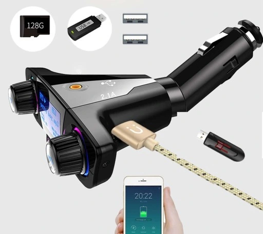 TRANSMITER FM BLUETOOTH 5.0 USB WIELOFUNKCYJNY 8w1