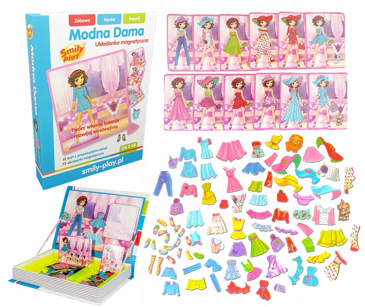 Układanka magnetyczna Modna Dama ubieranka 72w1
