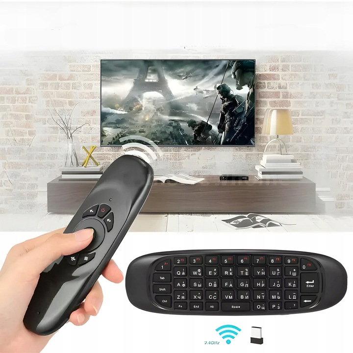 KLAWIATURA BEZPRZEWODOWA PILOT 3W1 SMART TV PC AIR MOUSE MYSZKA NA