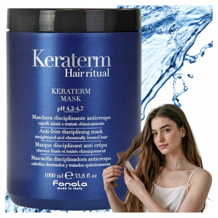 Fanola Maska do Włosów Suchych z Keratyną Keraterm Puszących się 1000 ml