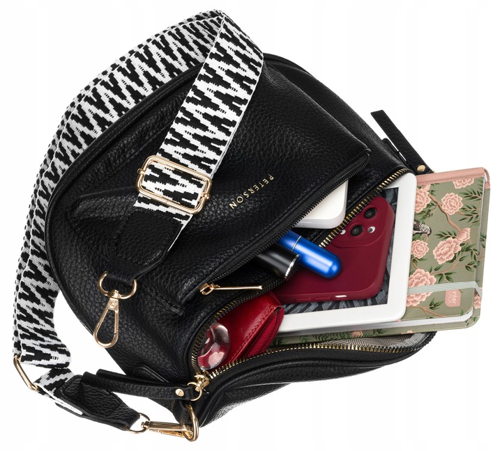 Torebka damska saszetka crossbody listonoszka miejska modna suwak PETERSON