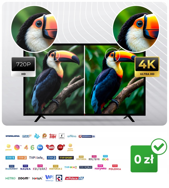 ANTENA WEWNĘTRZNA ZEWNĘTRZNA do TV NAZIEMNEJ DVB-T2 ULTRA HD 4K FILTR