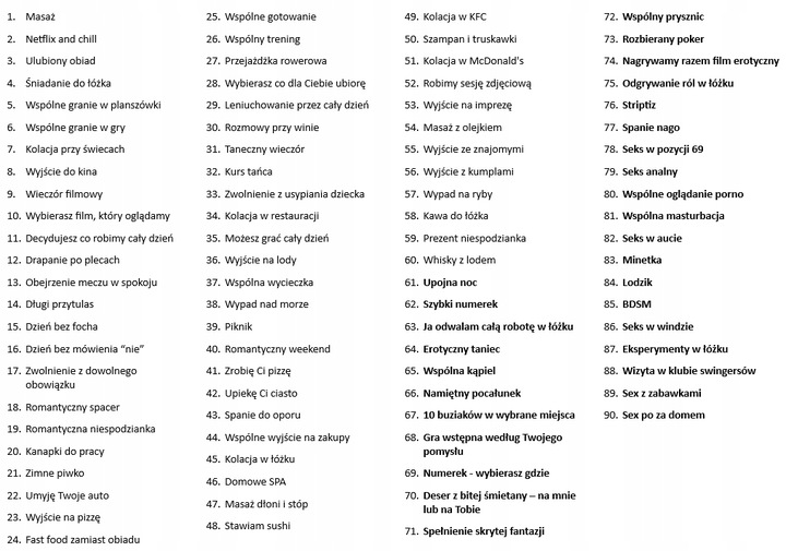 15x ZDRAPKI DLA PAR - KUPONY PRZYJEMNOŚCI DZIEŃ CHŁOPAKA DLA MĘŻA, ROCZNICA