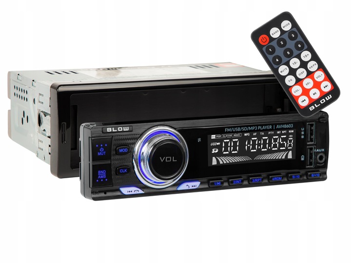 RADIO SAMOCHODOWE BLUETOOTH 1-DIN RDS USB AUX SD PILOT ODŁĄCZANY PANEL