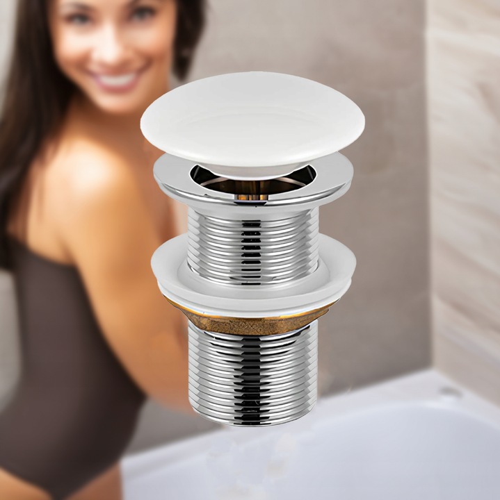 KOREK DO UMYWALKI CERAMICZNY Biały umywalkowy BEZ PRZELEWU