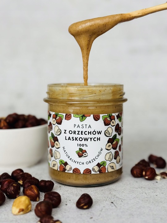 Pasta z orzechów laskowych 300 g - 100% orzechów, Bez Dodatków,