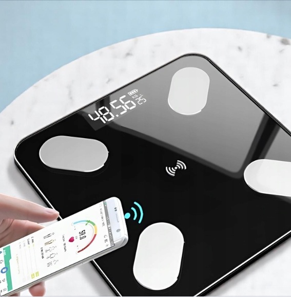 WAGA ŁAZIENKOWA BLUETOOTH SMART INTELIGENTNA ANALITYCZNA BMI DO 180KG