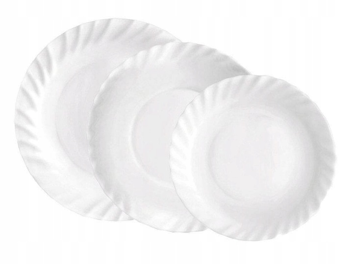 KOMPLET ZESTAW SERWIS OBIADOWY TALERZE 36el 12 OSÓB BIAŁE NA PREZENT ŚLUB