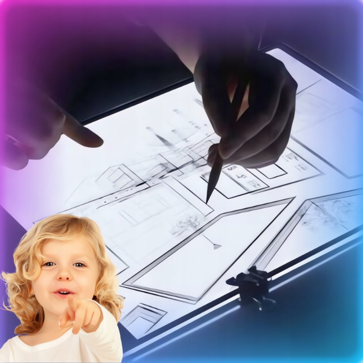 TABLET GRAFICZNY TABLICA DESKA KREŚLARSKA do rysowania kalka LED A4 PREZENT