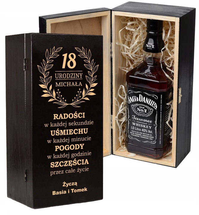 SKRZYNKA NA WHISKY JACK DANIELS PREZENT URODZINY 18 20 25 30 35 40 45