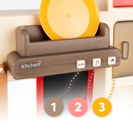 KUCHNIA DLA DZIECI ŚWIATŁO OKAP Z DŹWIĘKIEM KRAN PARA WODA TABLICA KREDOWA