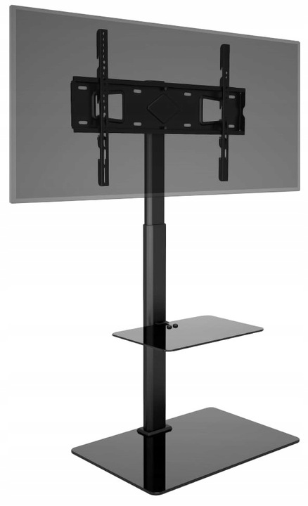 Podłogowy STOJAK TV pod telewizor z półką Uniwersalny Obrotowy