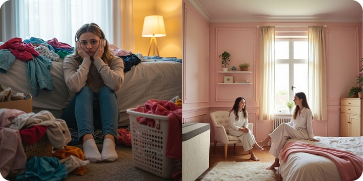 BAMBUSOWY KOSZ NA PRANIE BIELIZNĘ DUŻY POJEMNIK Z POKRYWĄ 2 KOMORY 100L